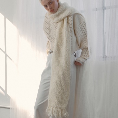 UNDERCONTROL STUDIO 正規品 HUGE TASSEL MUFFLER / MOHAIR BOUCLE マフラー
