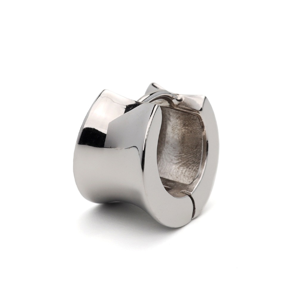 シルバー925 ワイド フープピアス [es372]