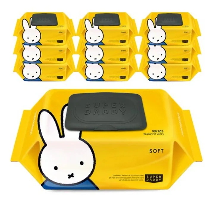 スーパーダディ 低刺激 ベビーウェットティッシュ ソフトキャップ型 100枚 x 10パック