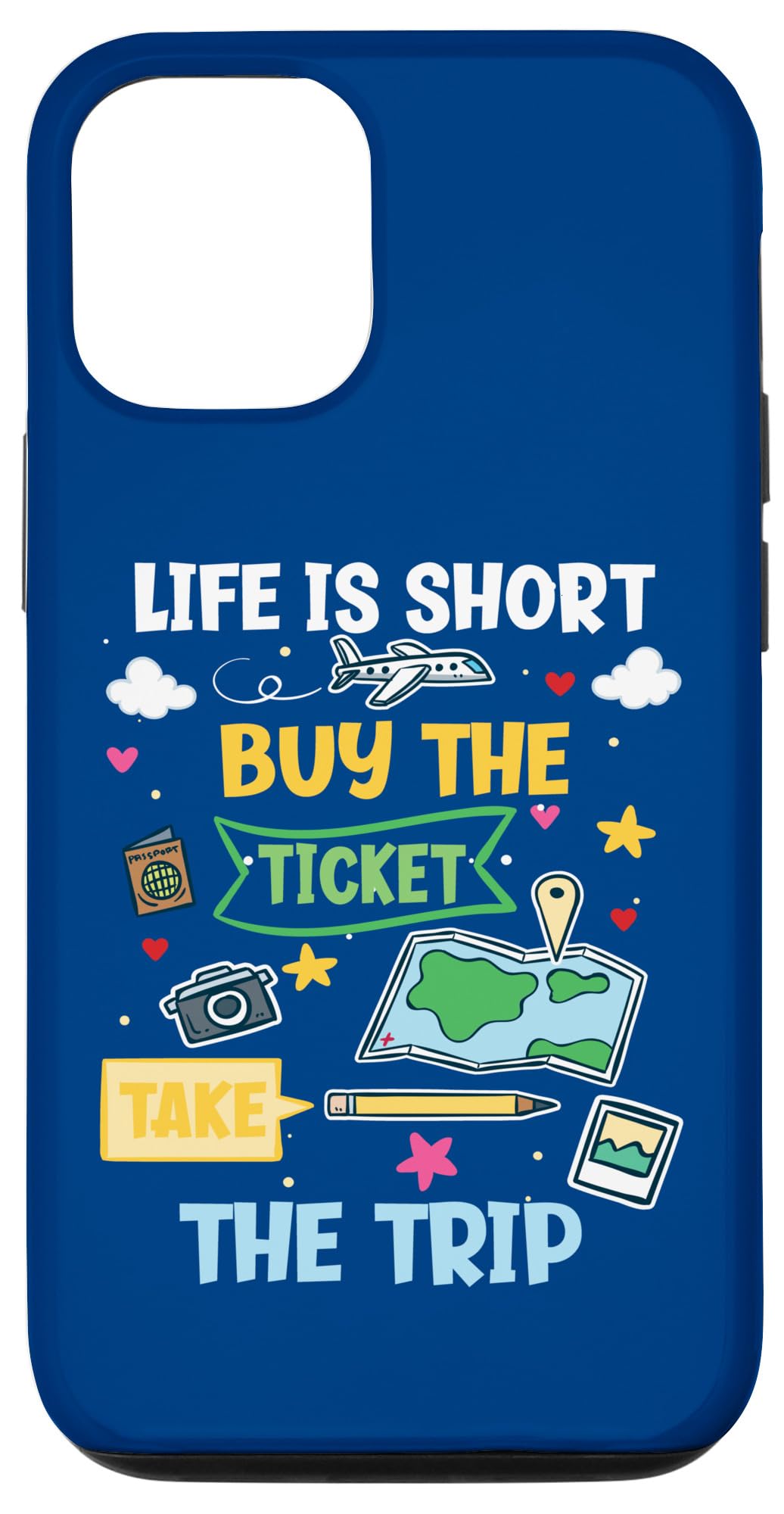 人生は短いチケットを買うなら旅に出よう スマホケース iPhone 12/12 Pro 用