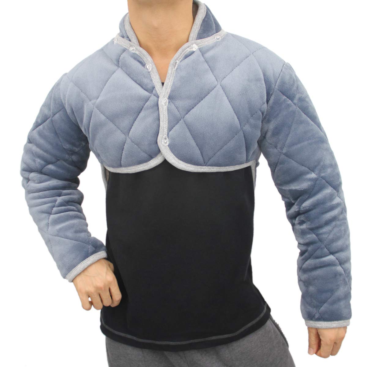 Moisty 肩あて あったか 肩かけ フランネル 生地 防寒 肩当て 寝具 男女兼用 ブルー メンズ レディース (3XL)