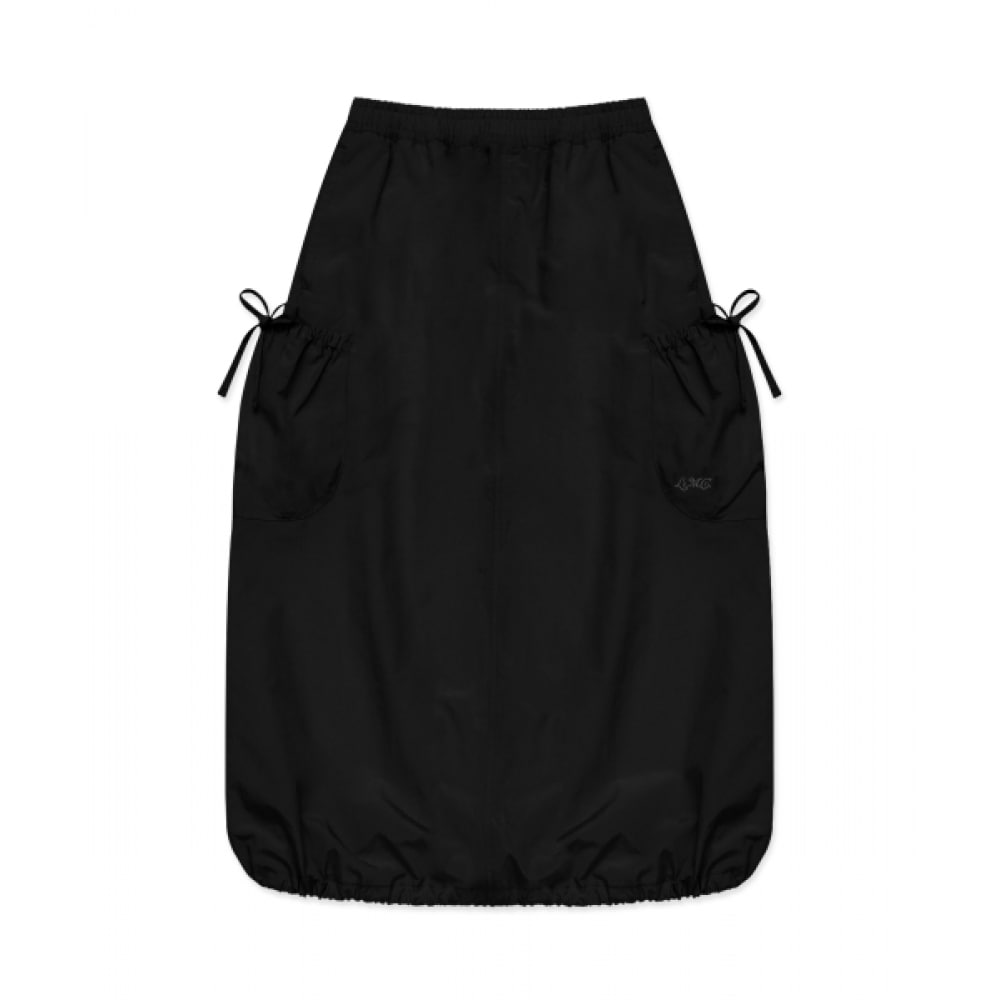 LMC WM リボンナイロンロングスカートブラック