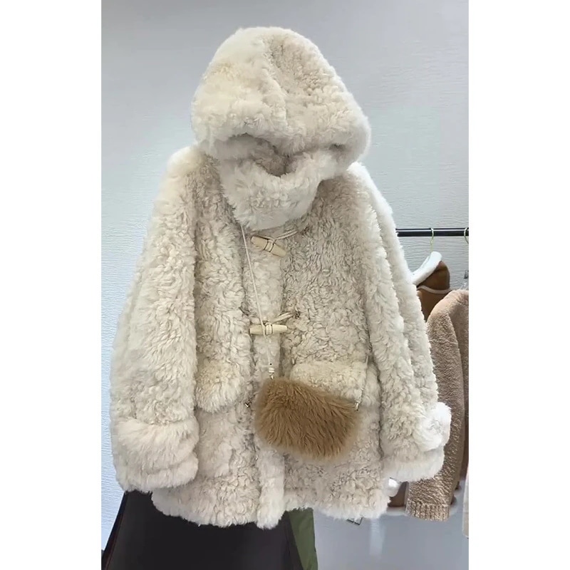 荒野風の新作中国製トカイコートファーコート冬用レディースミドル丈ダウンジャケット