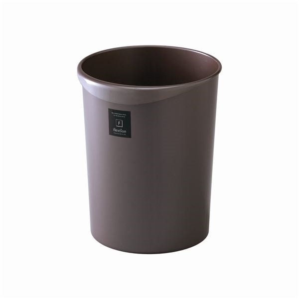 24セット スタイリッシュ ダストボックス/ゴミ箱 丸型 18L パールショコラ 材質：PP Nフレクション