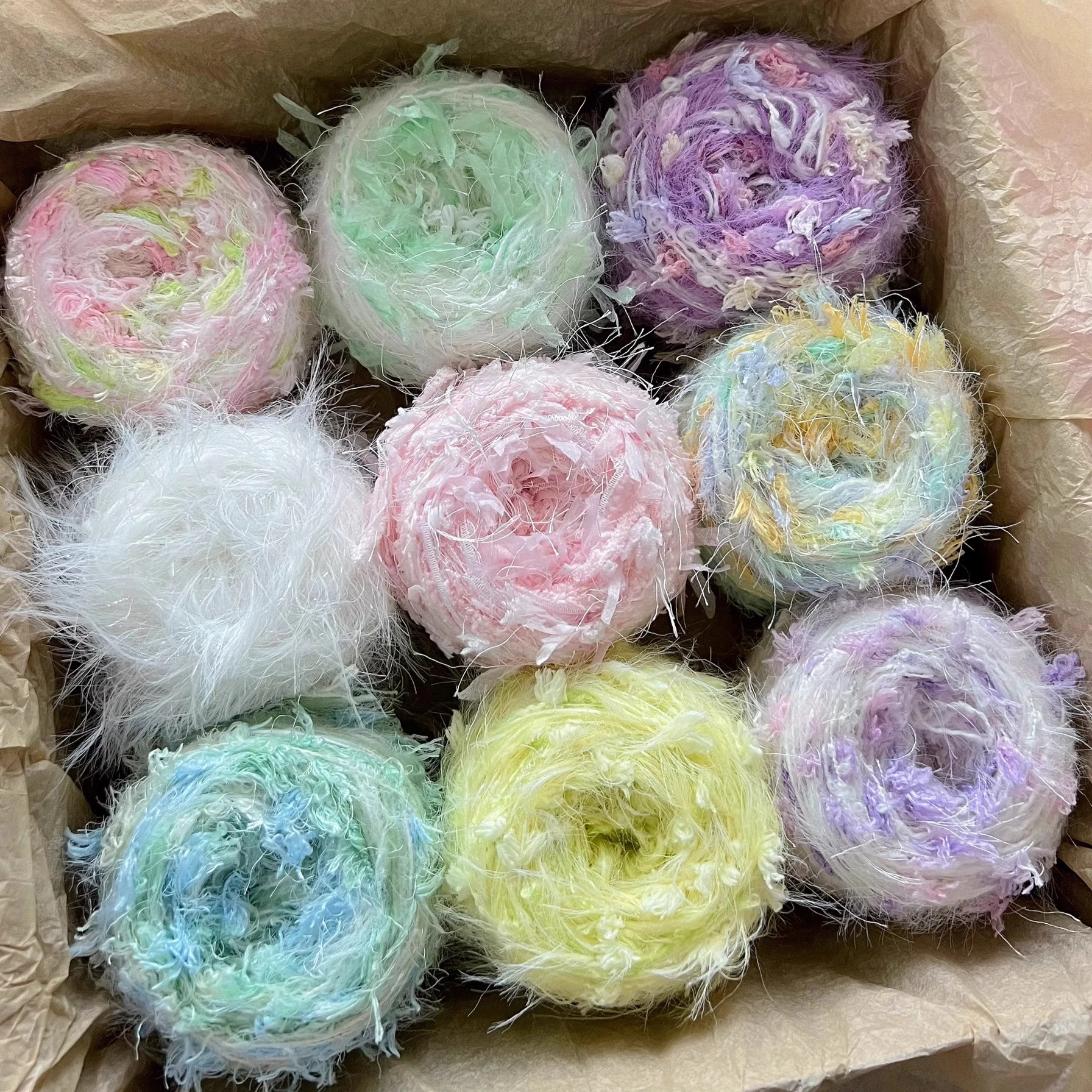 【10個セット】毛糸 ハンドライン 9玉セット 450g 绵糸 馬海毛 ニット ふわふわた わし糸 ハンドメイド カラフル 手芸 モール ぬいぐるみ 人形 マフラー プレゼント り かぎ針 編み針 編