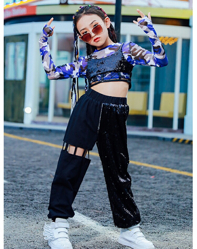 スパンコール ダンス衣装 キッズダンス衣装 キッズ スパンコール トップス キッズダンス衣装 ダンス 衣装 トップス セットアップ ヒップホップ パンツ 子供 ジャズダンス HIPHOP JAZZ 衣 4,571円