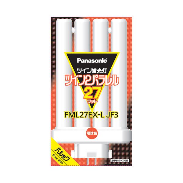 （まとめ） パナソニック ツイン蛍光灯ツイン2パラレル（4本平面ブリッジ） 27形 電球色 FML27EX-LJF3 1個 (×3セット)