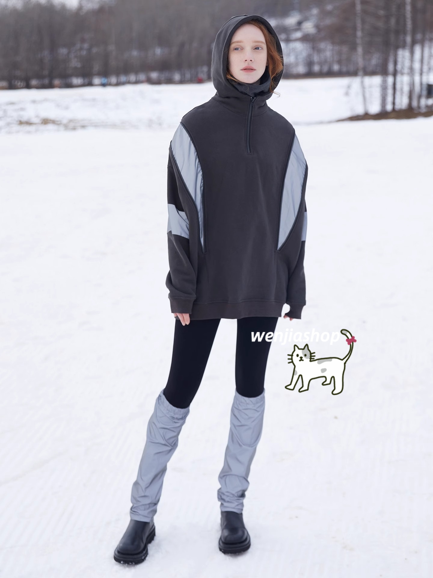 スノーボードウェア 2024 2025 単品 トップス メンズ レディース スウェット 光反射 グレー ゆったり ウィンタースポーツ 韓国風 スノーウェア スキーウェア スノボウェア