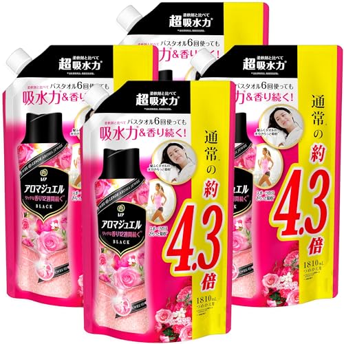 レノア ハピネス アロマジュエル 香り付け専用ビーズ アンティークローズ＆フローラル 詰め替え 1,810mL×4袋 [大容量] [ケース品]