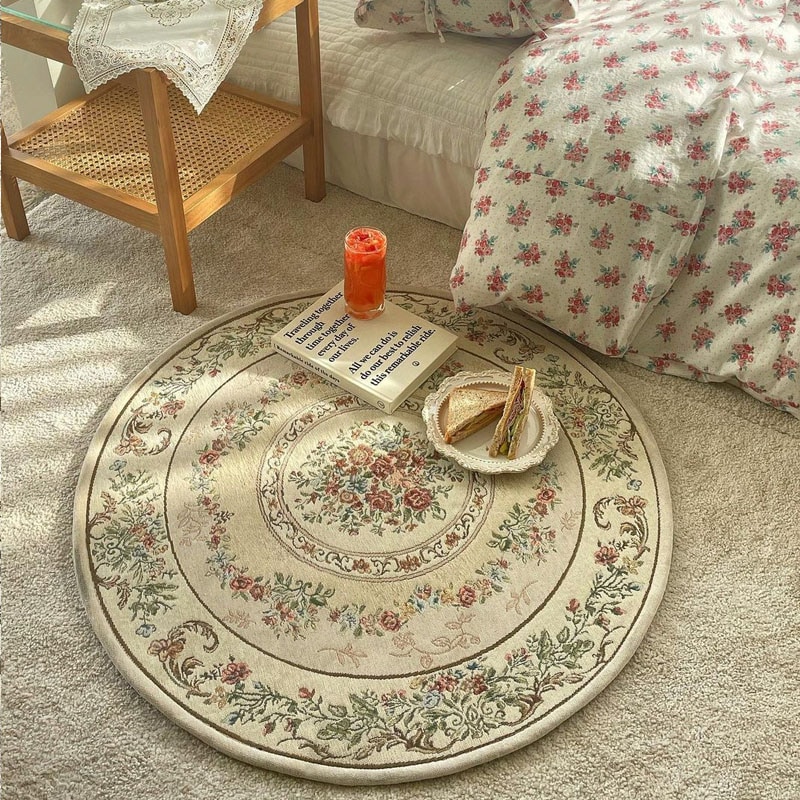 韓国インテリア おしゃれ カフェ風 マットヨーロッパのレトロなラウンドカーペット