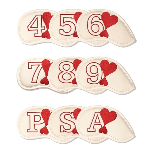 [Instagram Hot] 可愛い ハート パターンの ゴルフ アイアン カバー 9点 セット 7,092円