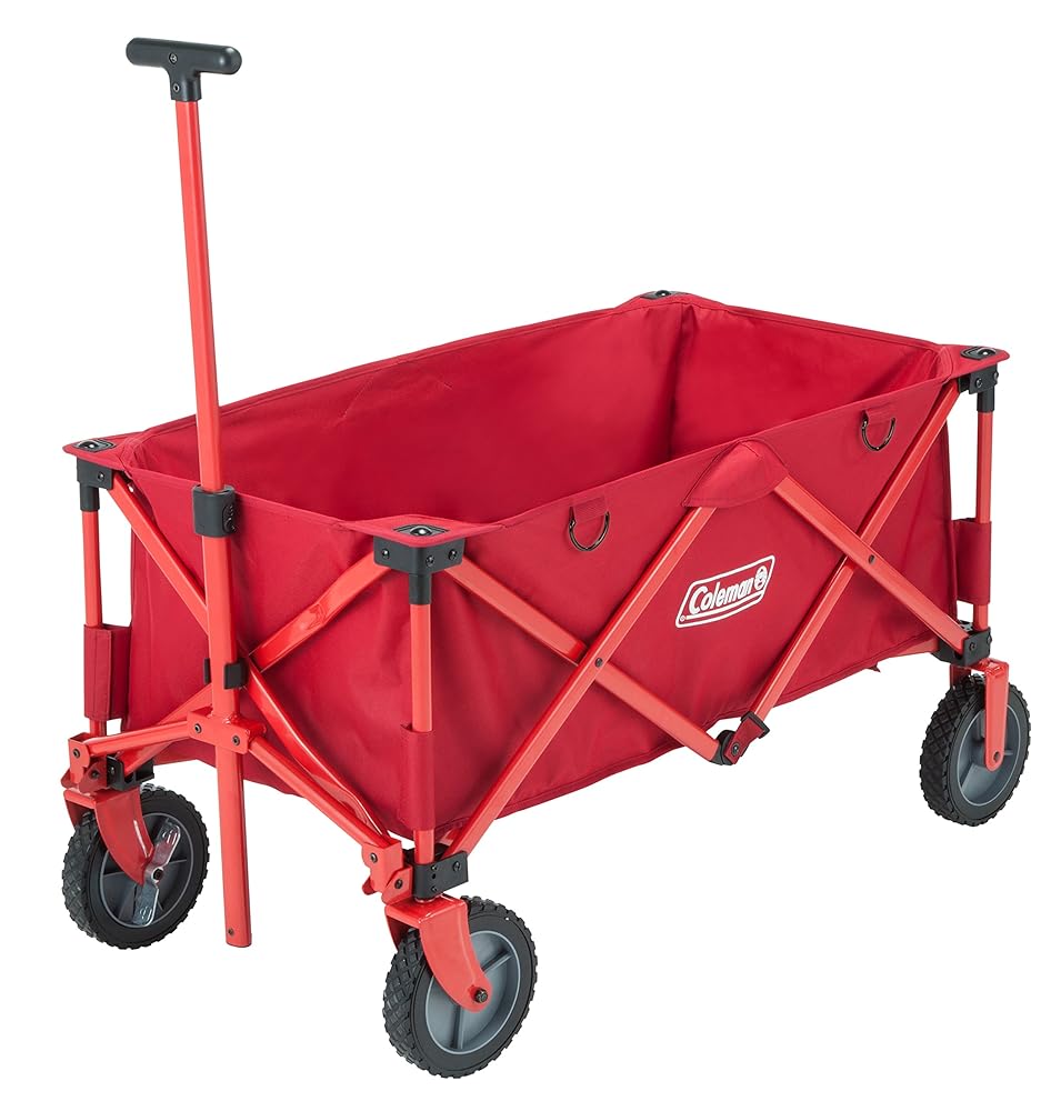 コールマン Coleman キャリーカート アウトドアワゴン レッド 耐荷重約100kg ストッパー付 コンパクト収納 2000021989