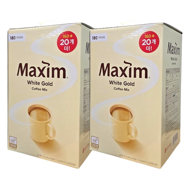 [1+1]ホワイトゴールド コーヒーミックス 11.7g x 180本入 韓国インスタントコーヒー 大容量 スティックタイプ マイルドな味わい お徳用 おうちカフェ 業務用 韓国人気