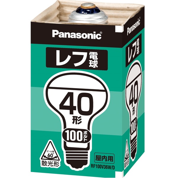 (まとめ) パナソニック レフ電球 屋内用 40W形 E26口金 ホワイト RF100V36W/D(1個) (×30セット)
