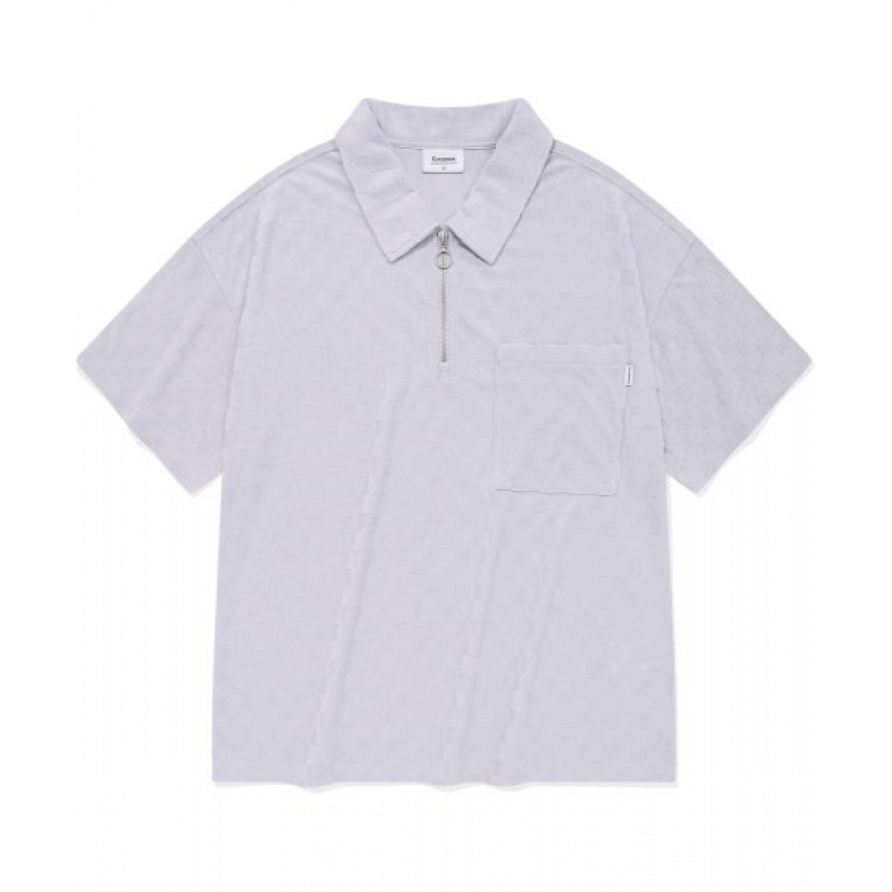 COVERNAT チェッカーボードカラー T シャツライトパープル