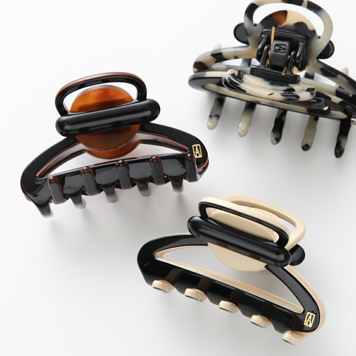 ALEXANDRE DE PARIS アレクサンドル ドゥ パリ ヘアクリップ ACCS 18144 02 レディース 髪留め ヘアアクセサリー ロゴ カラー3色