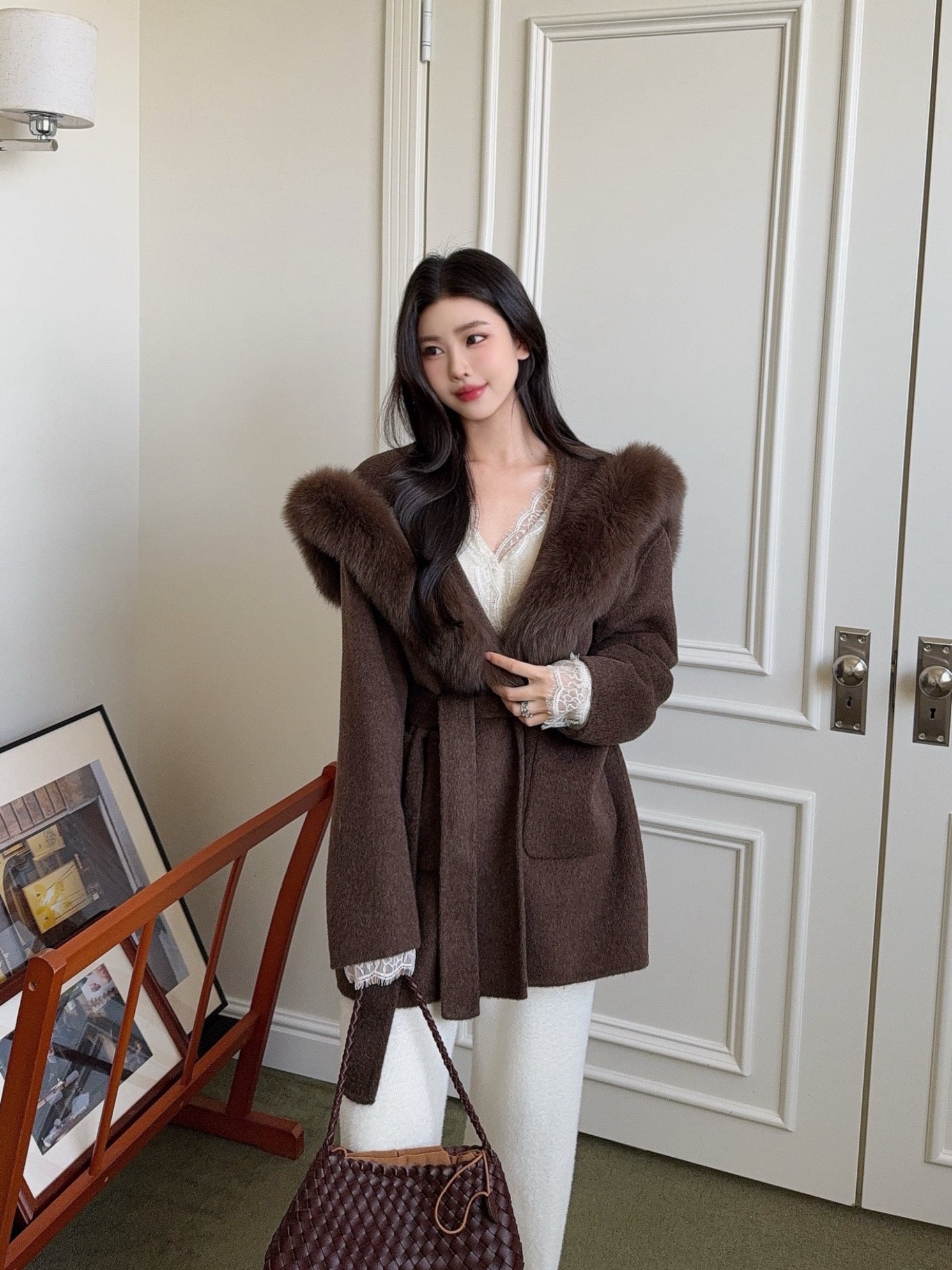 [ウール100]フォックスセーラーベルトウールコート3color