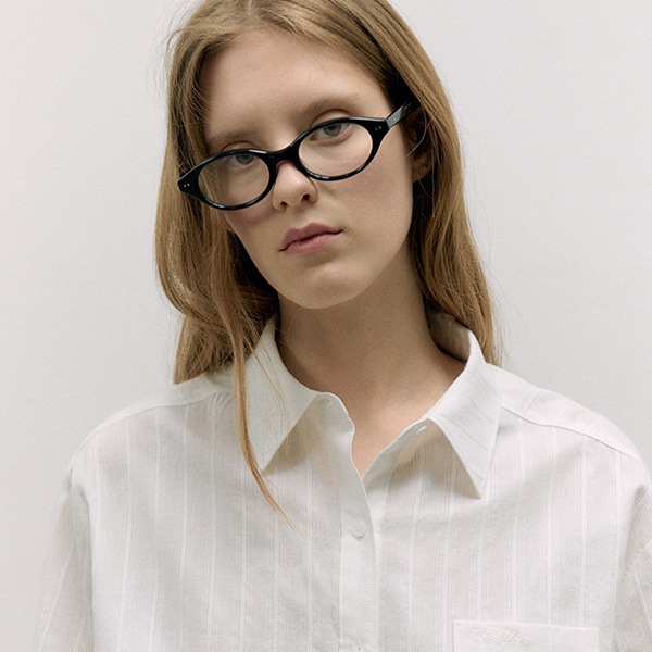 LACE STRIPE SHIRT WHITE