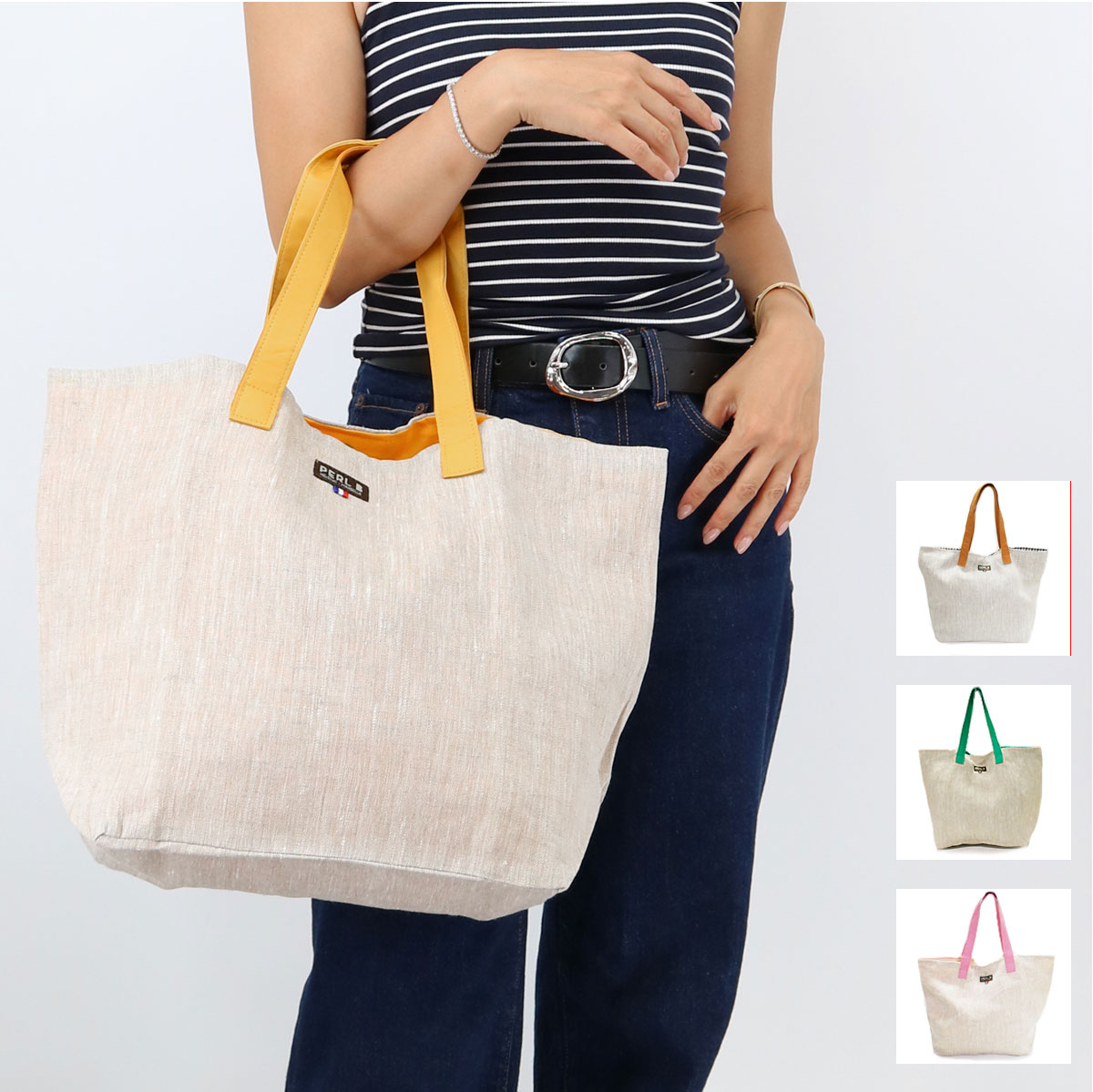 【#Carry it all】CIA LEATHER　リネントートバッグ