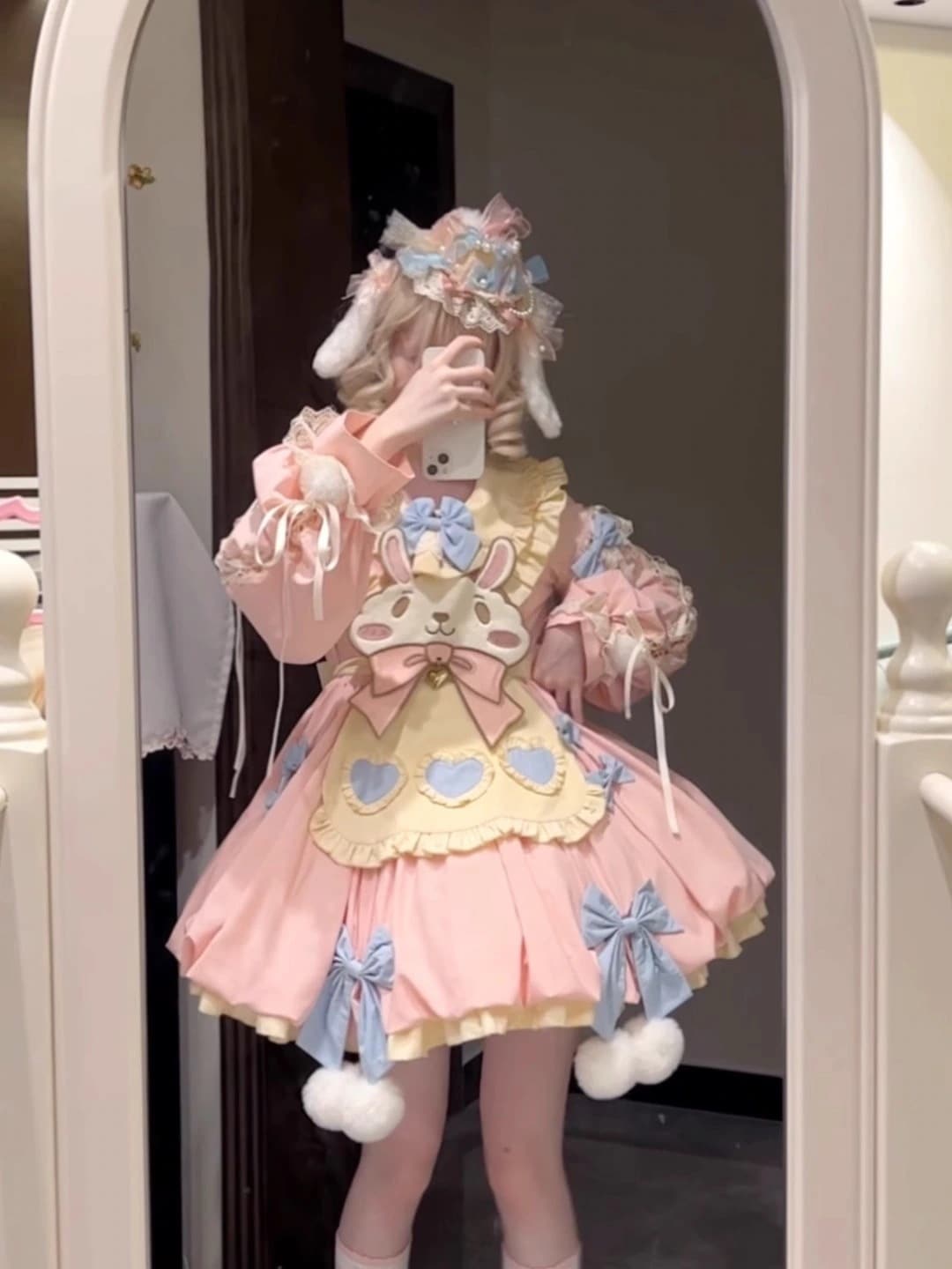 ピンクの可愛いウサギの長袖可愛いソフトガール超可愛い重工業プリンセスロールプレイング 5,890円