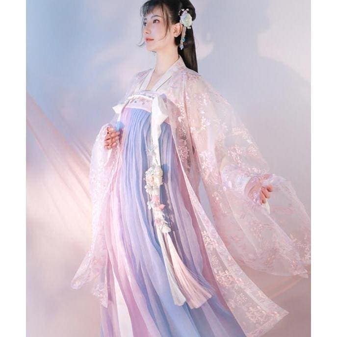 漢服豪華三点セット　スパンコール刺繍キラキラ中国古代宮廷衣装　貴妃皇后王女変装　華流コスプレ舞台衣装　古典チャイナドレス　超美しい中華服　チャイナ風ス30%までに制限