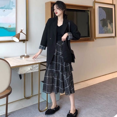 2点セット セットアップ 上下セット ジャケット ミディアム丈 長袖 Vネック 襟付き スカート ミモレ丈スカート フレア かわいい 大人可愛い きれいめ シンプル カジュアル 大人 上品 おしゃれ