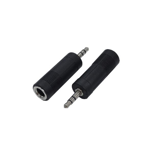 (まとめ)変換名人 AVプラグ 6.5mm(メス) to 3.5mm(オス)ステレオ AV/65J-35PS(2P)(×20セット)