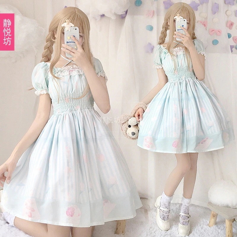 オリジナルアイスクリームストーリー日本のロリータソフトガールドレス甘くてかわいいロリータガールロリータドレス