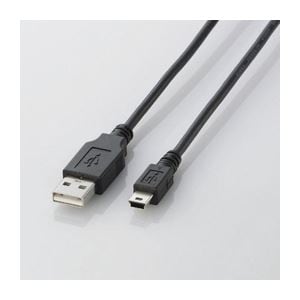 (まとめ)エレコム USB2.0ケーブル(mini-Bタイプ) U2C-M30BK(×5セット)