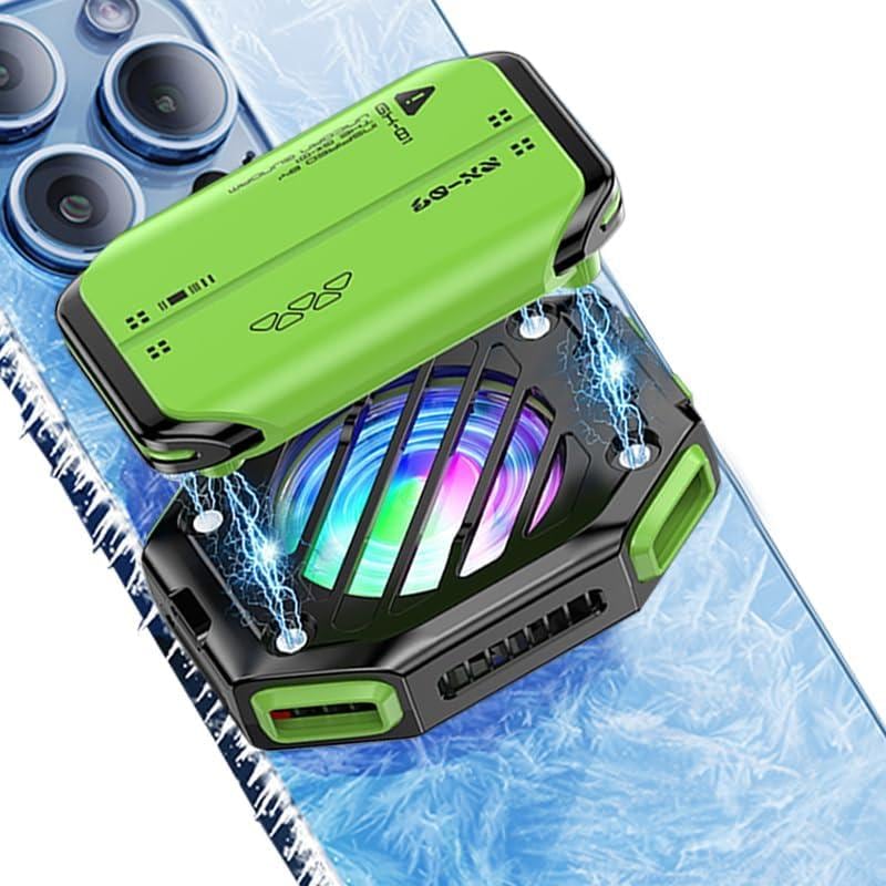 2024新作！スマホ 冷却ファン 充電式 スマホクーラー 1800mAhバッテリー付き 磁気式 スマホ熱対策 七段パワー調節 温度表示 静音 専用充電器付き 多機種対応