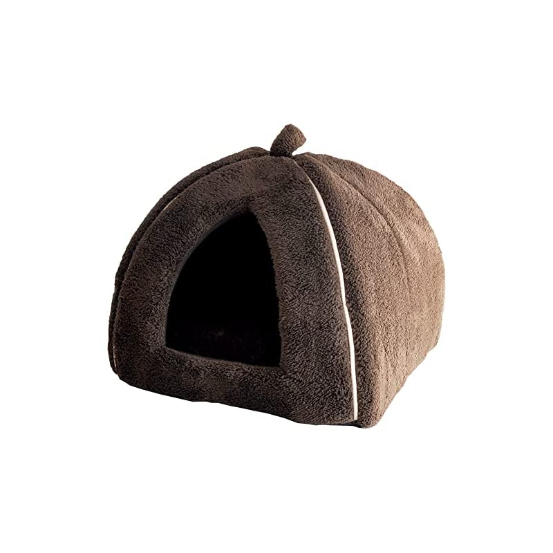 「プチリュバン」ブランドのペットベッド ペットハウス M ブラウン （ワンちゃんイヌ犬ドッグネコちゃん猫キャット用）