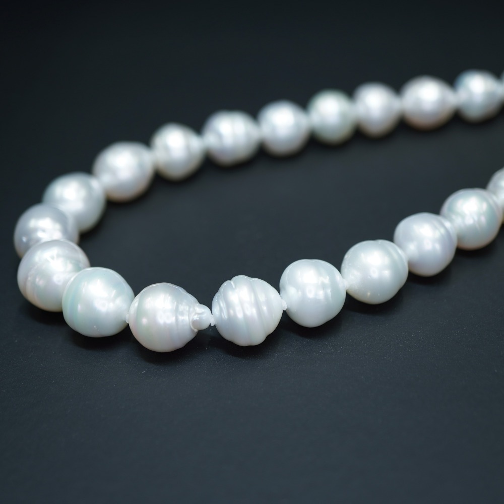 美品 11-14mm 南洋バロックパール ネックレス パール/シルバー925