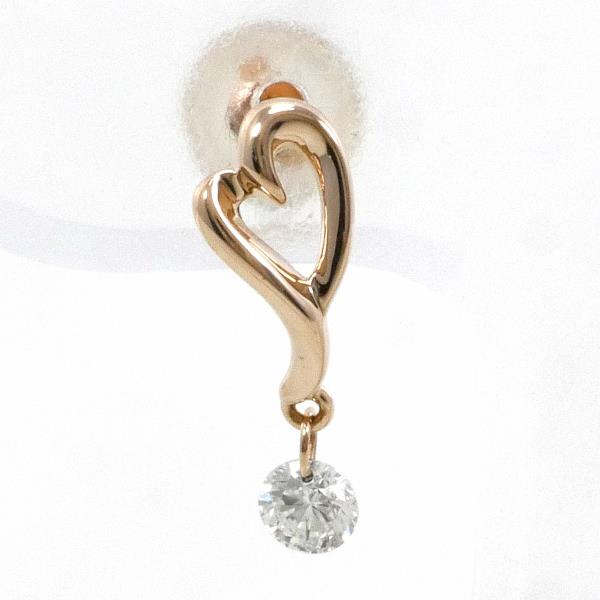 K18 18金 PG ピンクゴールド ピアス(片耳) ダイヤ 0.10 ジュエリー 中古