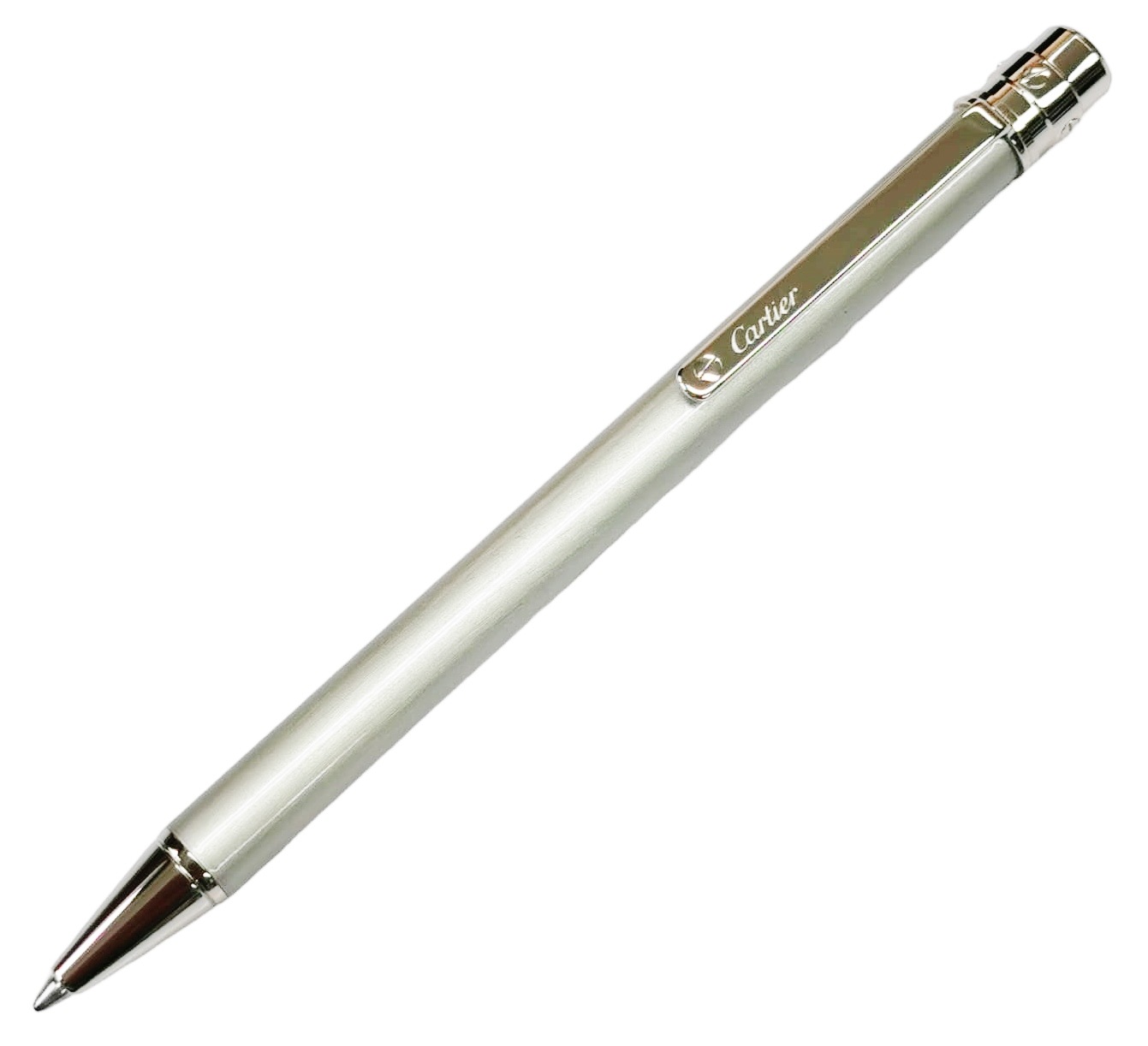 CARTIER OP000144 (ST150191) SANTOS DE CARTIER BALLPOINT PEN カルティエ ボールペン スティールカラー ラッカー パラジウムフィニッシュ
