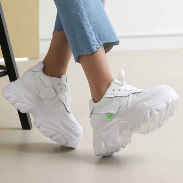 [シューズ] 背が高くなる 女性 レディース スリッポン スニーカー 運動靴 8cm sjnab-A5525