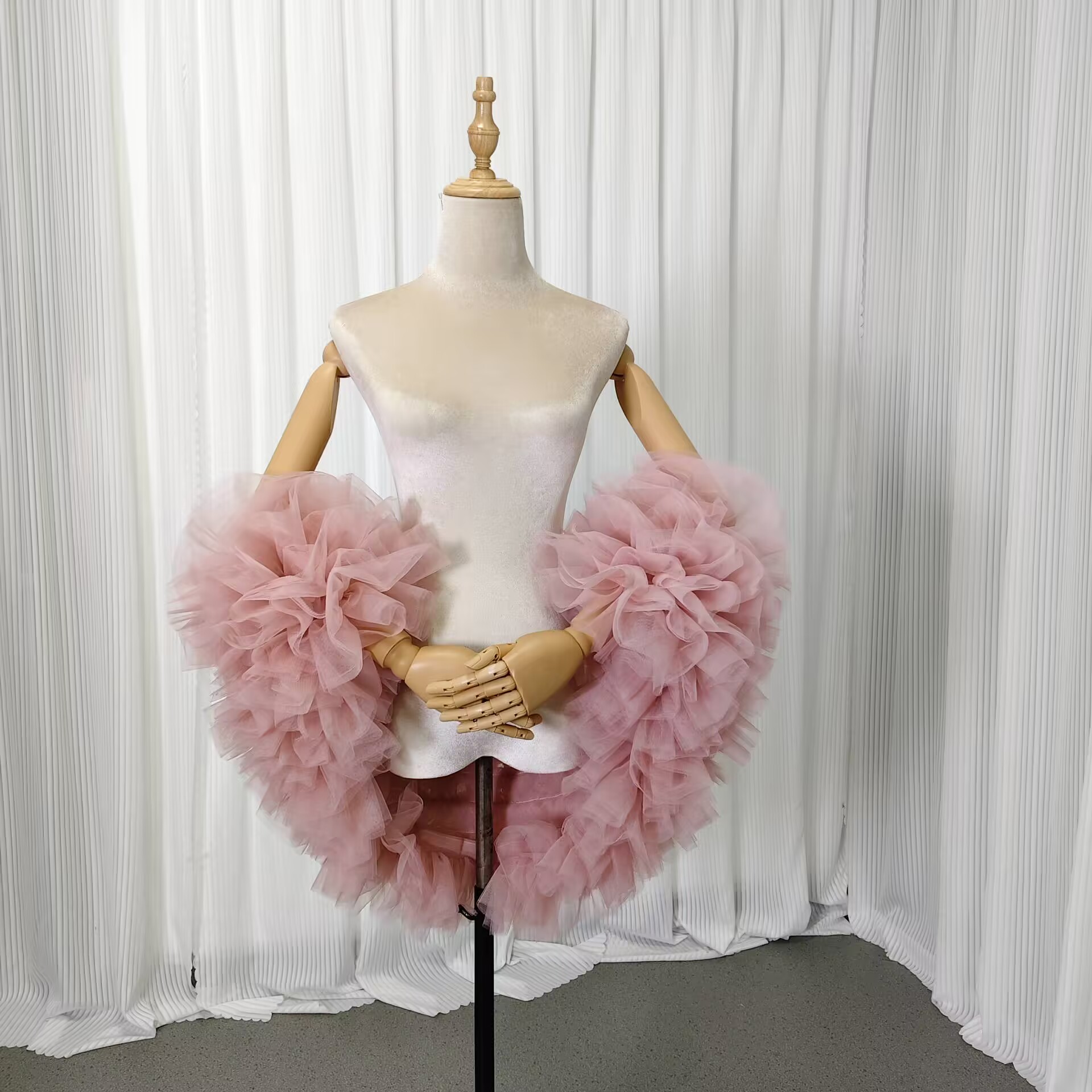 人気上昇！ポンチョ ピンク もこもこ ソフトチュール 花嫁