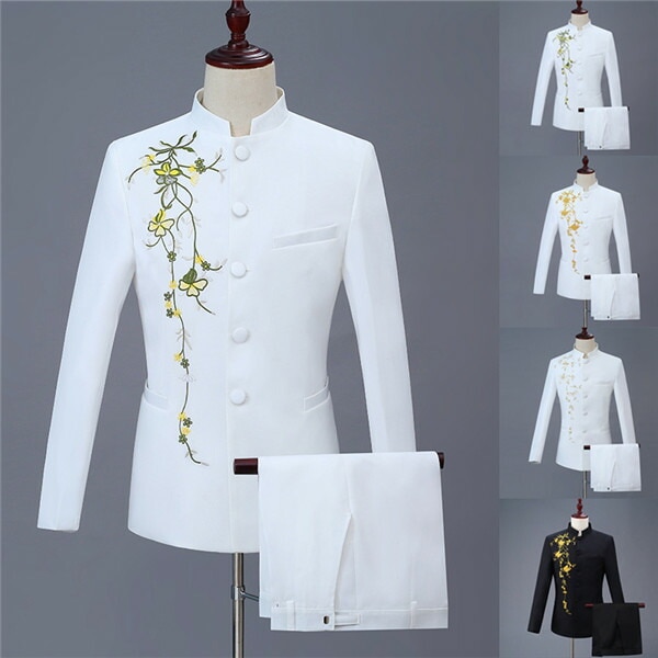 限定セール！演出服 王子様 貴公子 大人 演奏会 メンズ スーツ 黒 白 男性用スーツ スーツ M~2XL スリムスーツ 舞台衣装 ステージ衣装 演劇オペラ声楽 貴族服装 コスプレ衣装 クリスマス仮