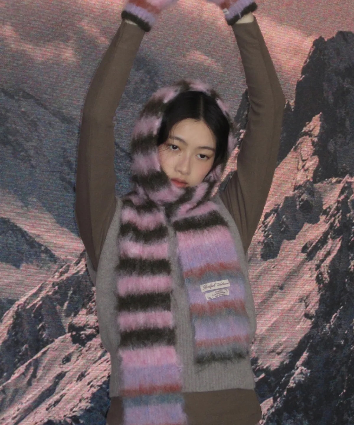 ROCKFISH WEATHERWEAR ストライプシャギーマフラー Qoo10 rockfish weatherwear STRIPE SHAGGY ストライプ