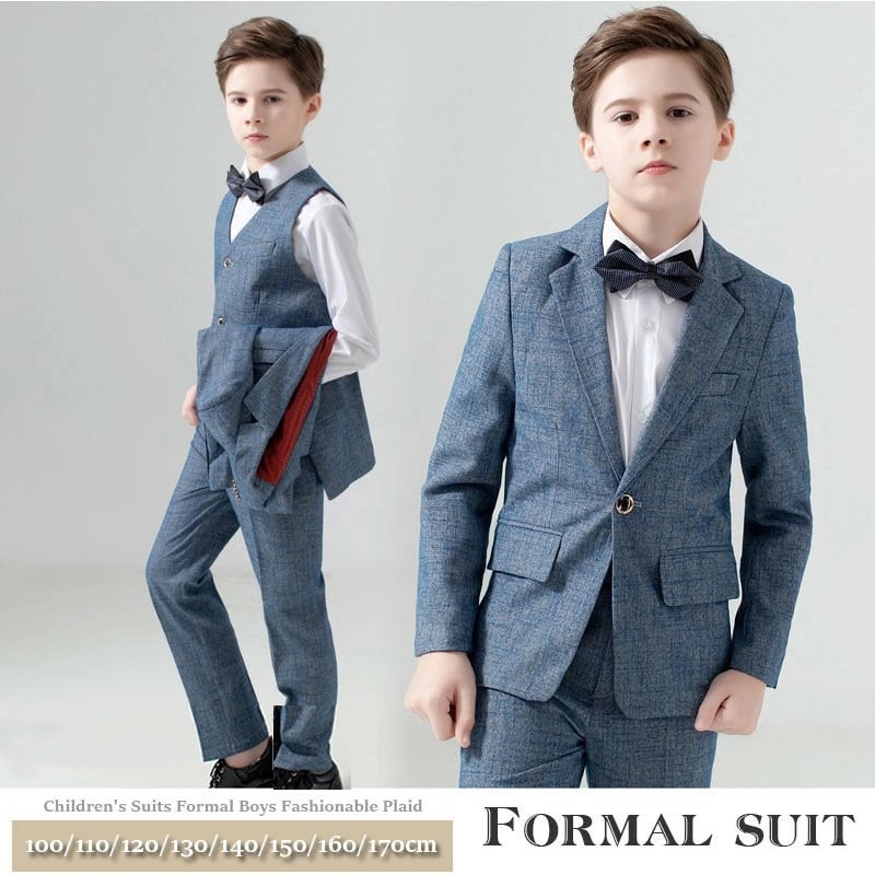 【5点セット】 子供 スーツ フォーマル 男の子 おしゃれ 発表会 ピアノ結婚式 入学式 卒園式 七五三 コンクール 誕生日 スーツ 子ども服 ジュニア 子供 タキシード ブレザー 100cm-170