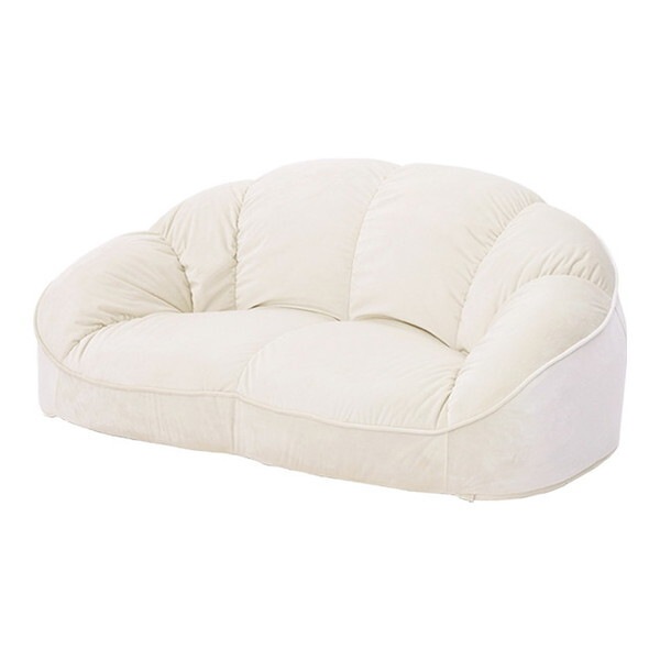 ホームテイスト SH-07-OKCBS-2 大人かわいいインテリア ローソファ2人掛け Chammy -チャミー- アイボリー メーカー直送