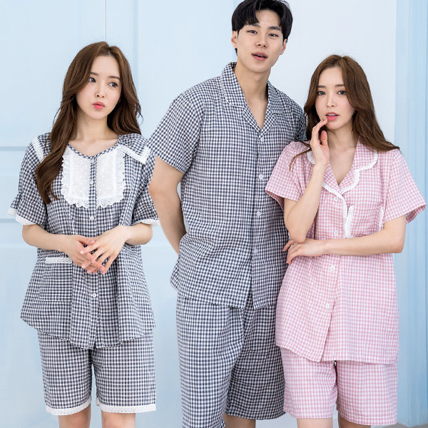 純綿半そでパジャマ先染め綿半そでパジャマメロディー