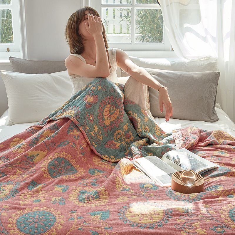 2024 夏 タオルケット 純綿タオルケット 肌触りの良い掛布団　冷感ブランケット　クールケット　天然素材　ひんやりタオルケット