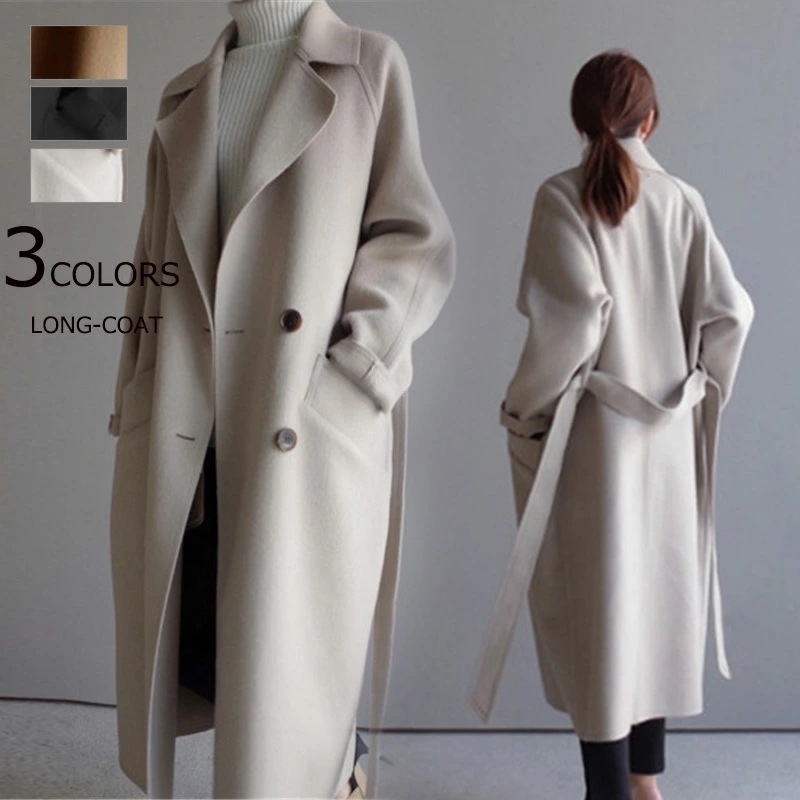 チェスターコート ロングコート レディース ロング丈 アウター コート 羽織 チェスター トレンチコート 無地 マキシ丈 ラシャ 長袖 大人 トレンチ お洒落 折り襟 大きいサイズ シンプル フォーマ