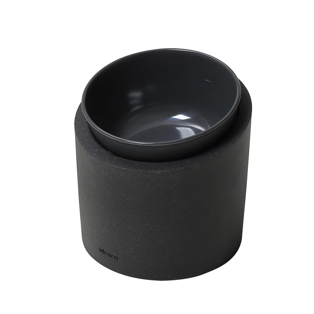 ideaco (イデアコ) ペットボウル 水入れ スタンド 傾斜付き 犬 猫 食器 350ml Pet Feeder Water/High stone sand black (ペットフィーダー ウォー 5,289円