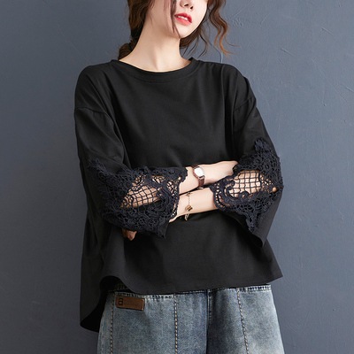 トップス カットソー 袖あり 7分袖 七分袖 長袖 Uネック ラウンドネック 刺繍 かわいい 大人可愛い きれいめ シンプル 大人 上品 おしゃれ お洒落 かっこいい 大人女子 こなれ感 ラブリー