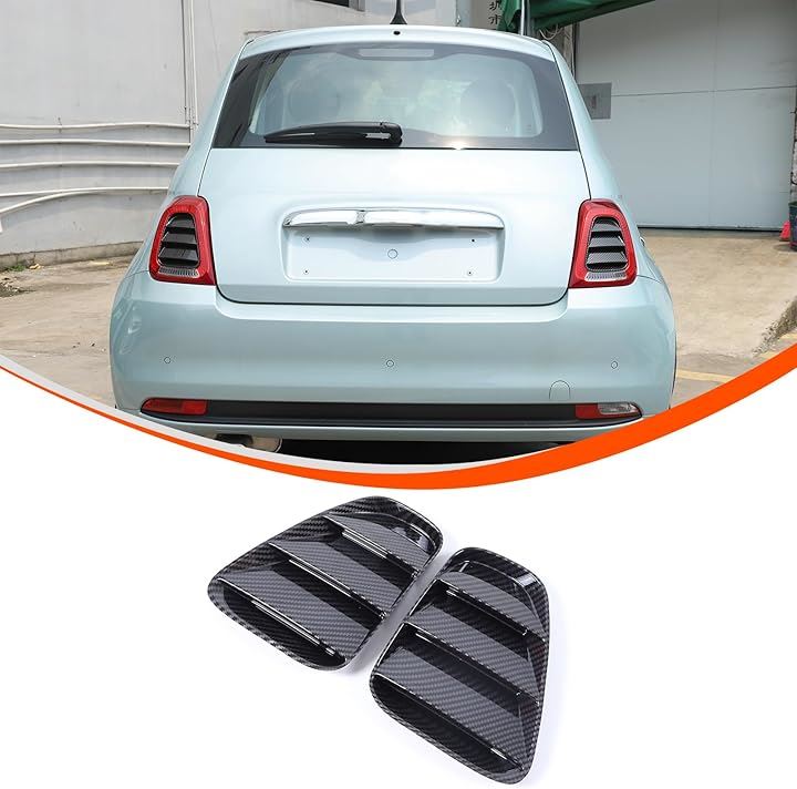 フィアット 500 2016年～現行に対応 リアライト装飾パネル テールライトカバー ライト保護カバー ランプ装飾ステッカー 外装パーツ カー用品 車用 アクセサリー(カーボン調)