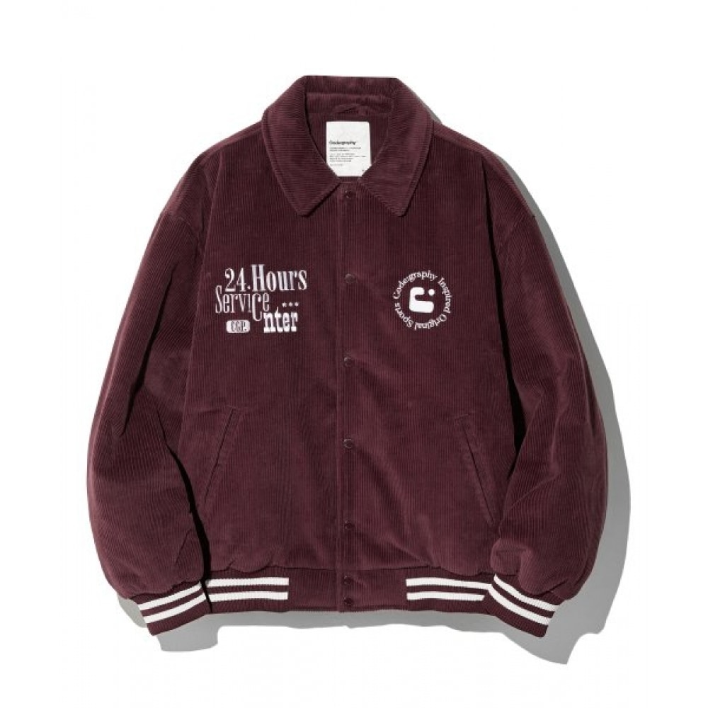 CODEGRY コーデュロイインクシンボルバーシティジャケット_バーガンディ 10,789円