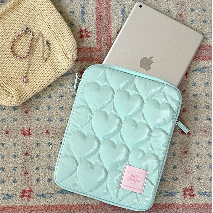 【HIGH CHEEKS】 ハートキルティング タブレットPCケース iPadケース 11inch ふんわりパディングケース 5色展開「正規品」
