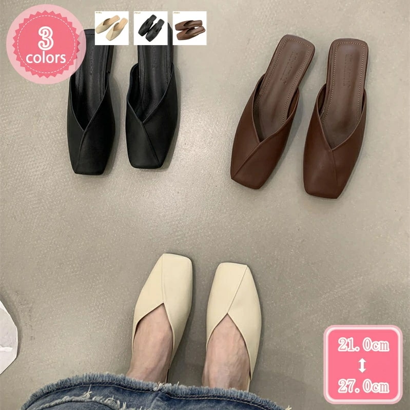 1000円OFFクーポン ミュール 痛くない ヒール1cm スクエアトゥ ハイヒール レディース サンダル 滑り止め スリッポン デイリー 夏 美脚 通勤 2次会 パンプス ローファー カジュアル