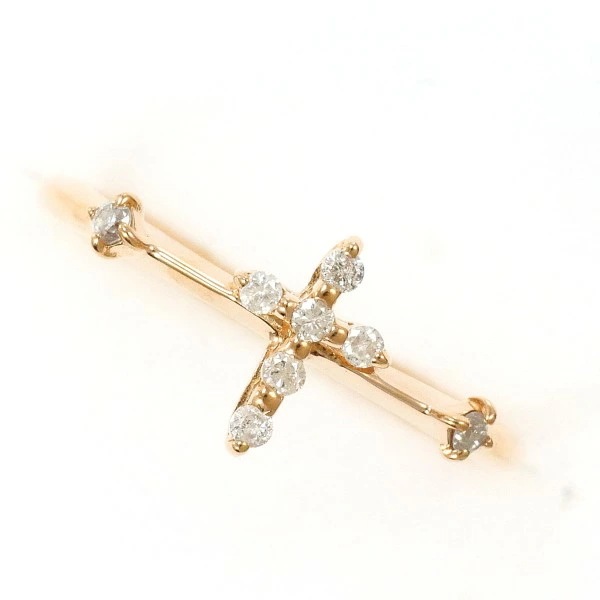 K10 10金 PG ピンクゴールド リング 指輪 3号 ダイヤ ジュエリー 中古